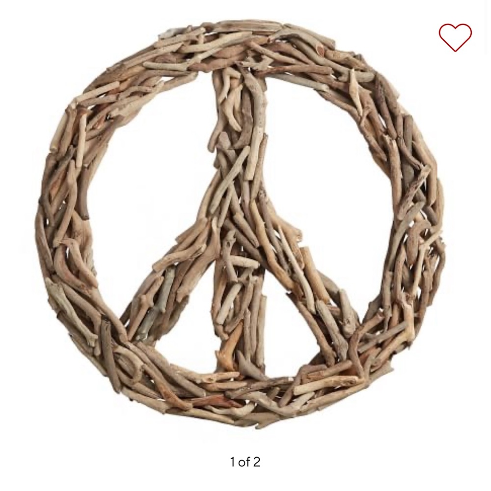 Pottery Barn Wall Art - Driftwood Peace Sign